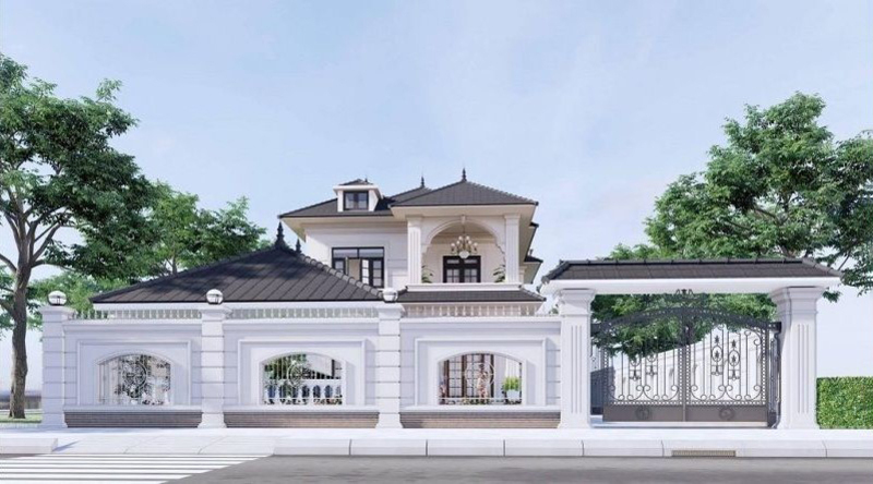 Thi công biệt thự 1 tầng cổ điển trọn gói tại Hà Nam