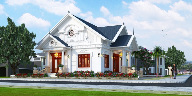 Thi công biệt thự 1 tầng tân cổ điển trọn gói tại Thái Bình