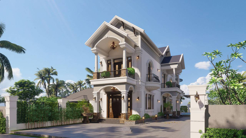 Thi công biệt thự 2 tầng cổ điển trọn gói tại Hà Nam