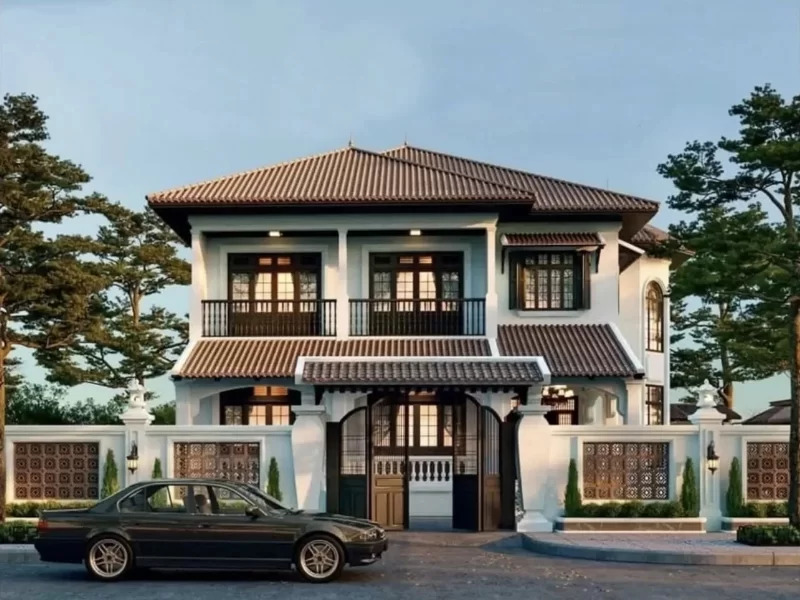 Thi công biệt thự 2 tầng cổ điển trọn gói tại Nam Định