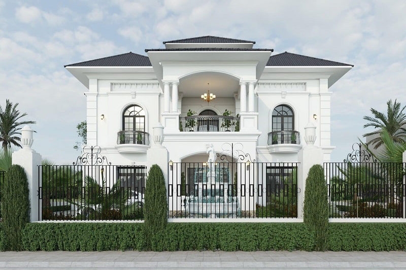 Thi công biệt thự 2 tầng cổ điển trọn gói tại Thái Bình