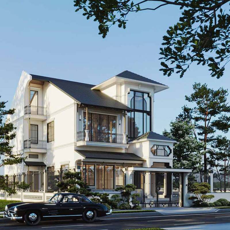 Thi công biệt thự 3 tầng cổ điển trọn gói tại Thái Bình