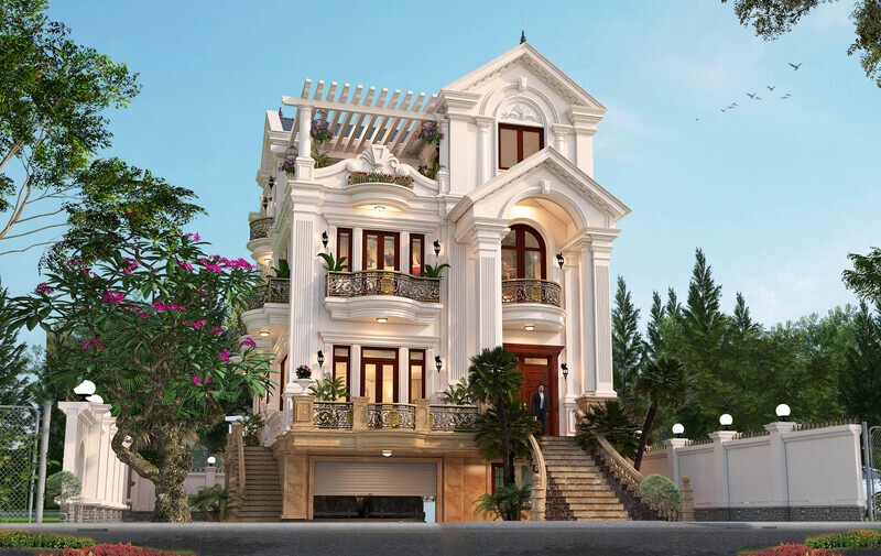 Thi công biệt thự 4 tầng cổ điển trọn gói tại Hà Nam