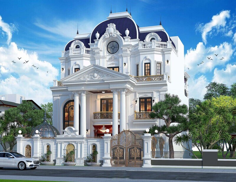 Thi công biệt thự 4 tầng cổ điển trọn gói tại Ninh Bình