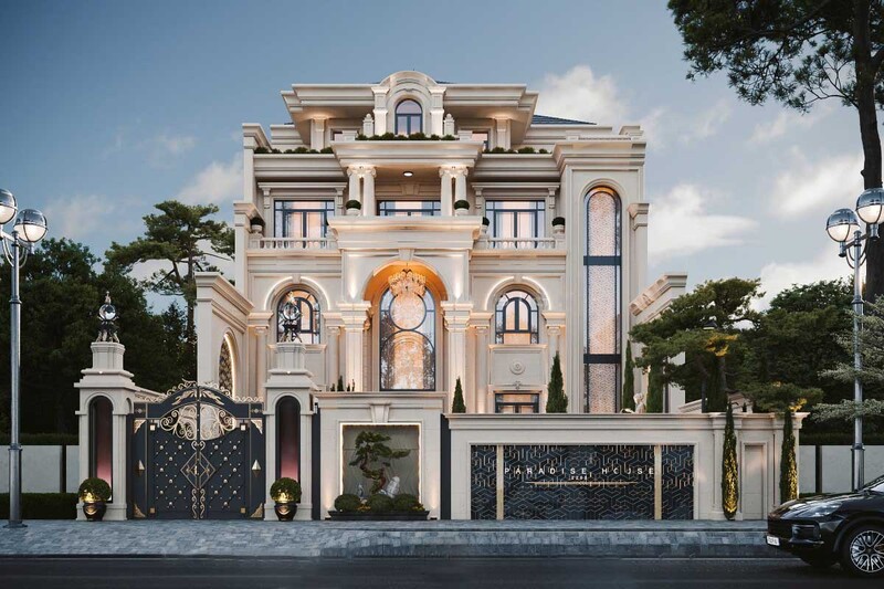 Thi công biệt thự 5 tầng cổ điển trọn gói tại Hà Nam