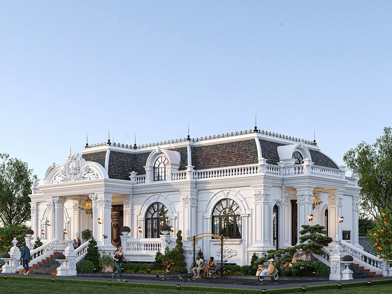 Thiết kế biệt thự 1 tầng cổ điển tại Hà Nam