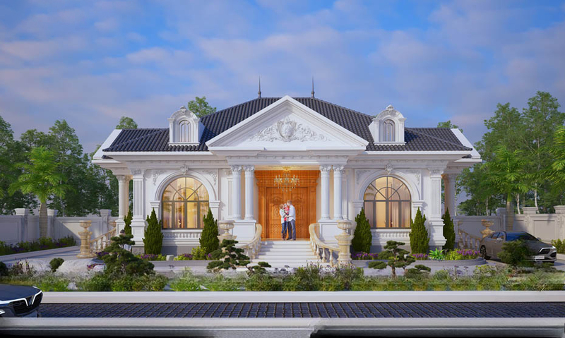 Thiết kế biệt thự 1 tầng cổ điển tại Ninh Bình