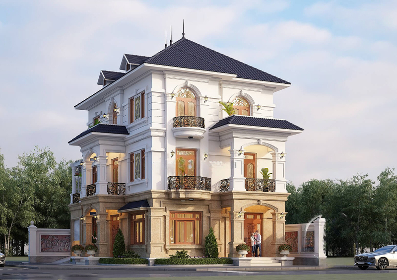 Thiết kế biệt thự 3 tầng cổ điển tại Thái Bình