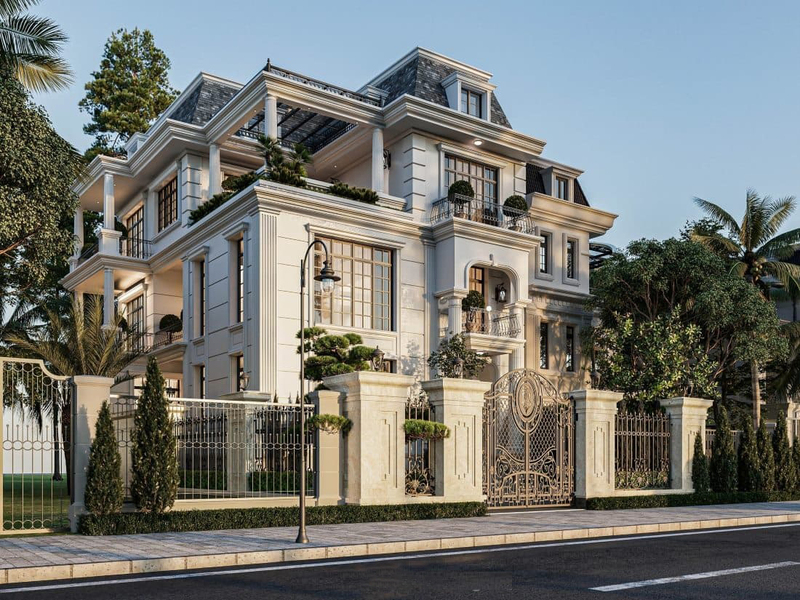 Thiết kế biệt thự 4 tầng cổ điển tại Hà Nam