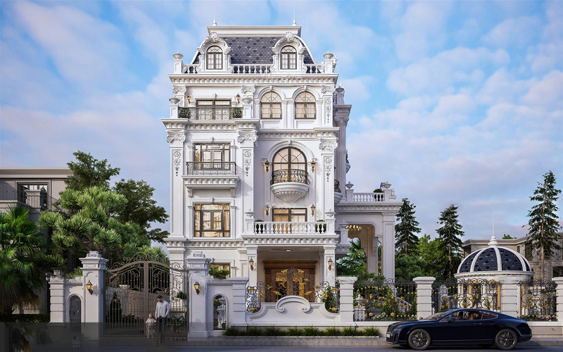 Thiết kế biệt thự 5 tầng cổ điển tại Ninh Bình