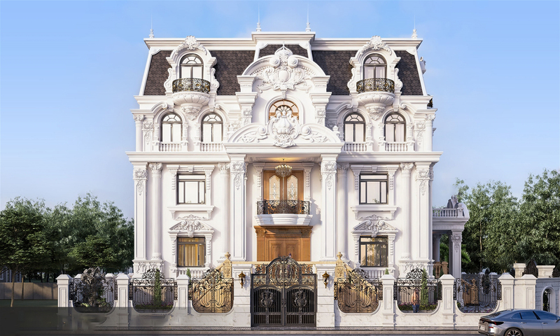 Thiết kế biệt thự 5 tầng cổ điển tại Thái Bình