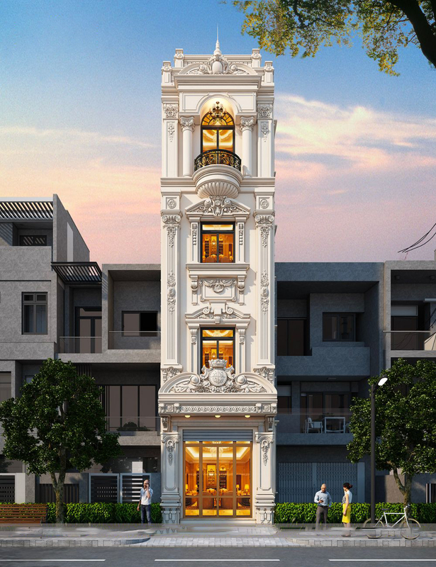 Thi công nhà ống 4 tầng cổ điển trọn gói tại Lê Hồng Phong, Phủ Lý, Hà Nam