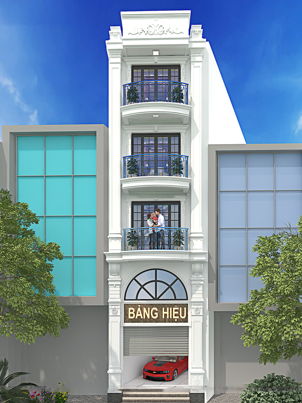 Thi công nhà ống 4 tầng cổ điển trọn gói tại Ninh Bình