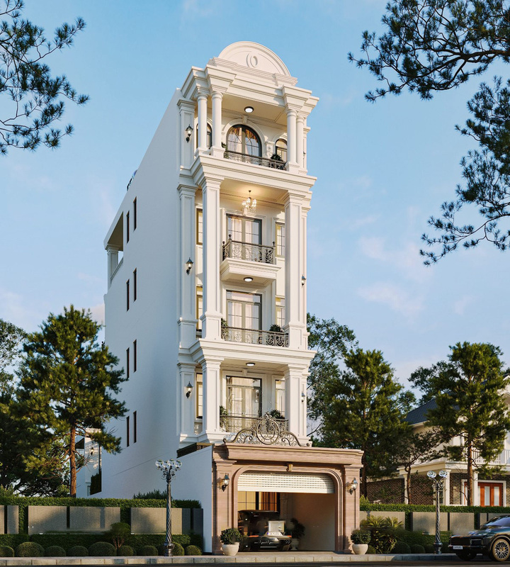 Thi công nhà ống 5 tầng cổ điển trọn gói tại Lê Hồng Phong, Phủ Lý, Hà Nam