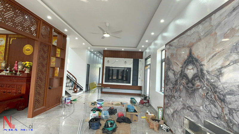Thi công nội thất phòng khách phòng bếp và 4 phòng ngủ, phòng thờ cho nhà anh Tưởng & chị Phượng tại Bắc Ninh