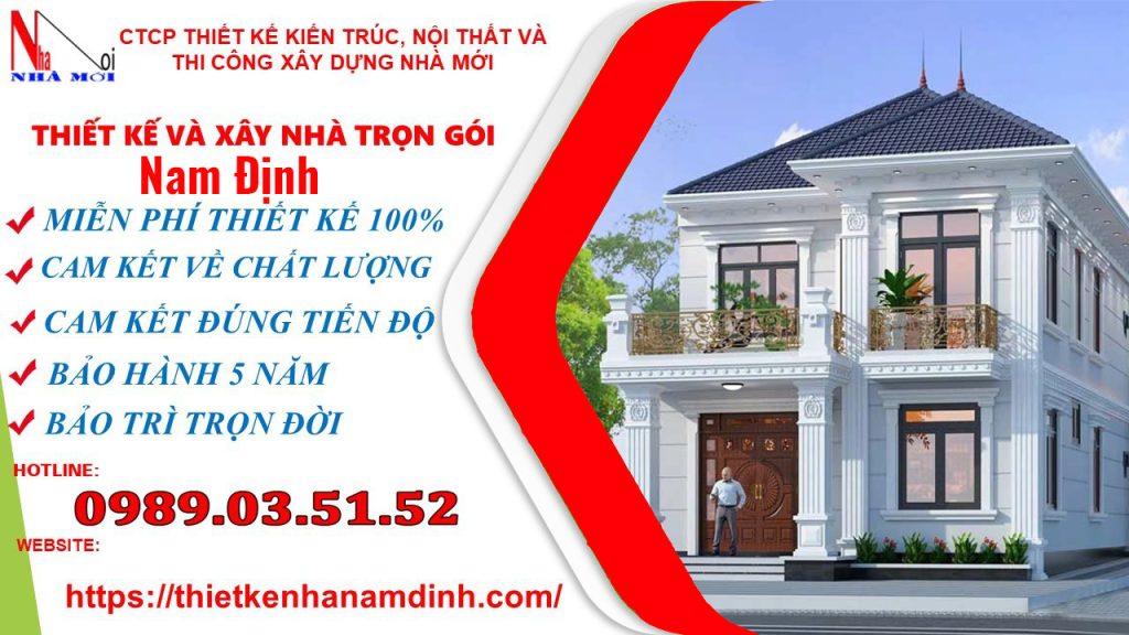 Xây nhà trọn gói tại Nam Định_ Biệt thự 2 tầng