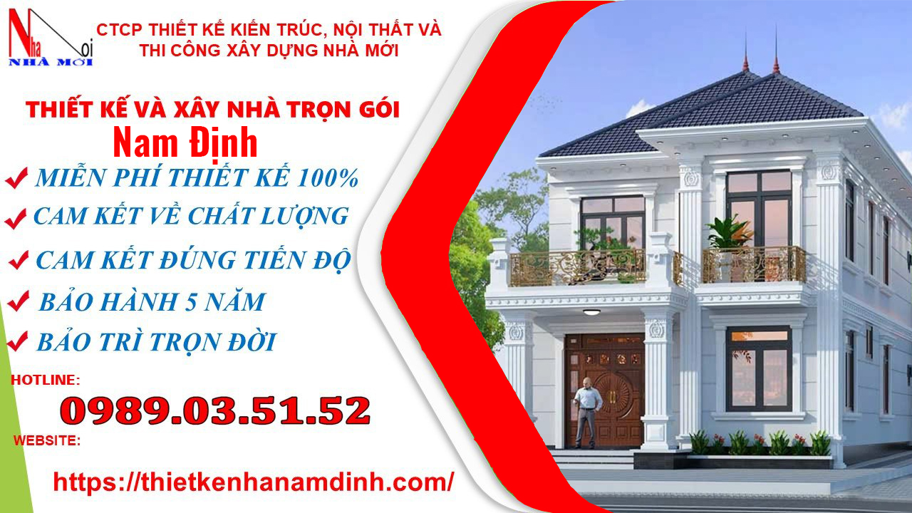 Xây nhà trọn gói tại Nam Định_ Biệt thự 2 tầng