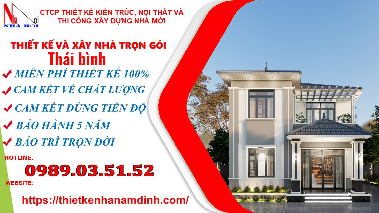 Xây nhà trọn gói tại Thái Bình_Biệt thự 2 tầng