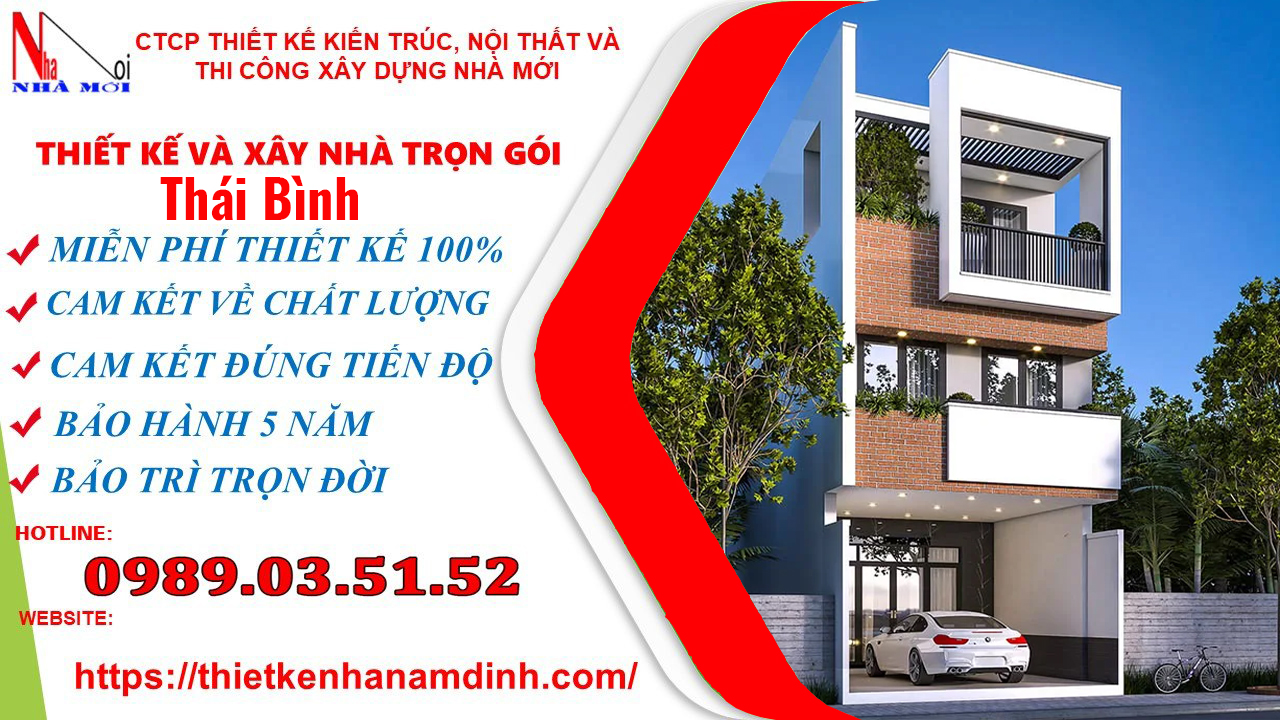 Xây nhà trọn gói tại Thái Bình_nhà ống 3 tầng
