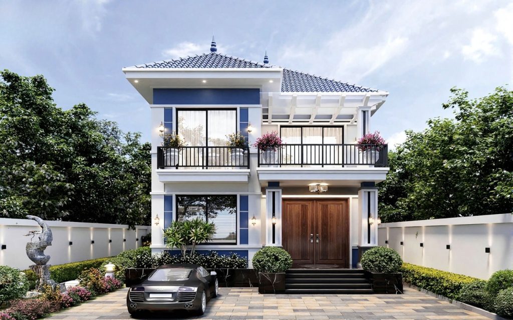 MẪU BIỆT THỰ 2 TẦNG MÁI NHẬT HIỆN ĐẠI