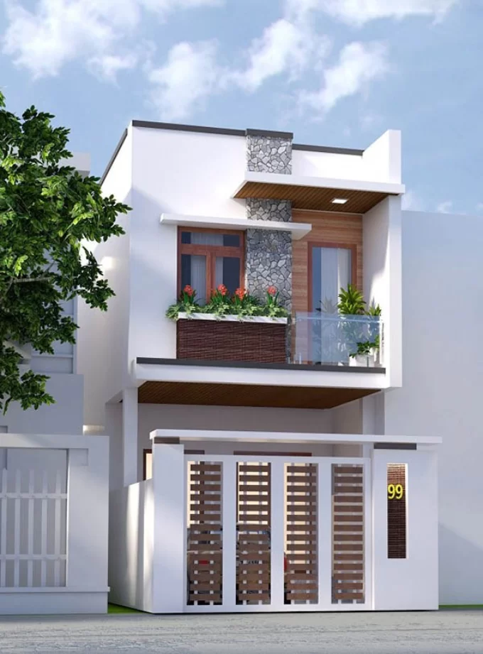 mẫu nhà ống 2 tầng hiện đại