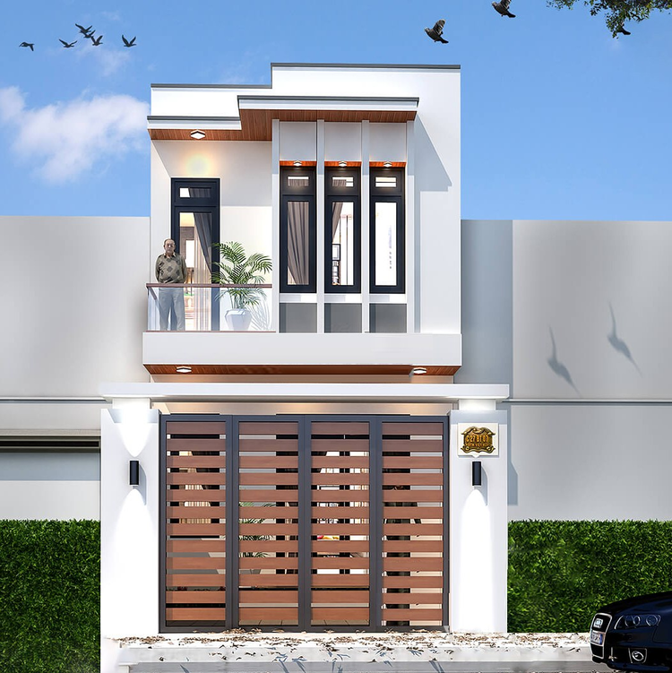 mẫu nhà ống 2 tầng đẹp, phù hợp xu hướng kiến trúc mới (Nguồn: Internet)