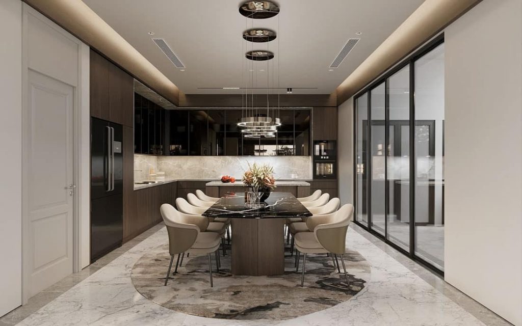 Nội thất phòng bếp biệt thự sang trọng và hiện đại