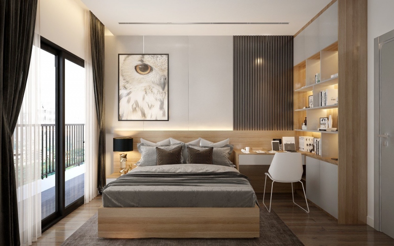 Mẫu nội thất phòng ngủ chung cư đẹp, hiện đại và tiện nghi (Nguồn: Tham khảo)