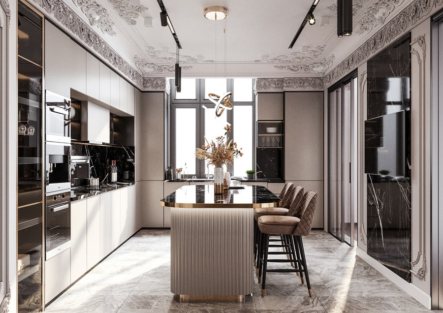 Thiết kế phòng bếp sang trọng, tối ưu không gian sống (Nguồn: Tham khảo)