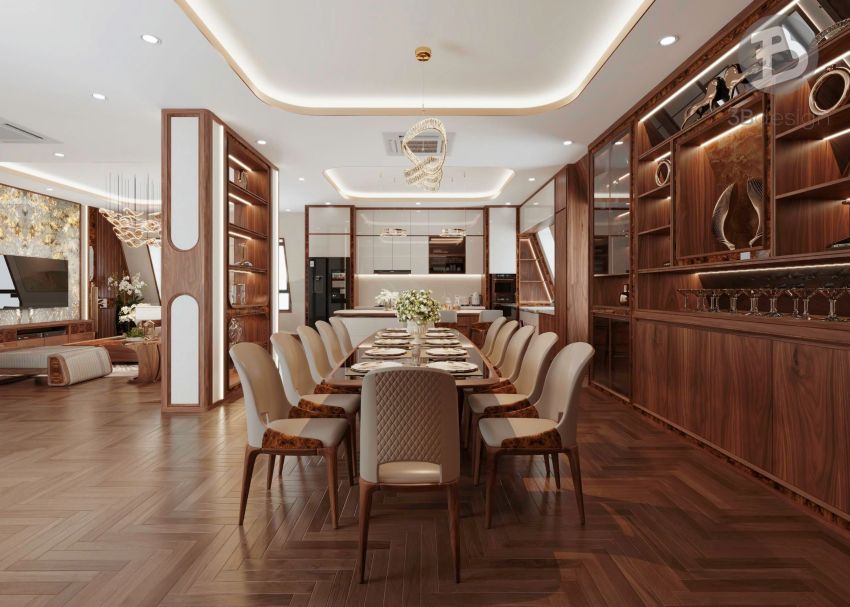 mẫu nội thất phòng bếp biệt thự đẹp