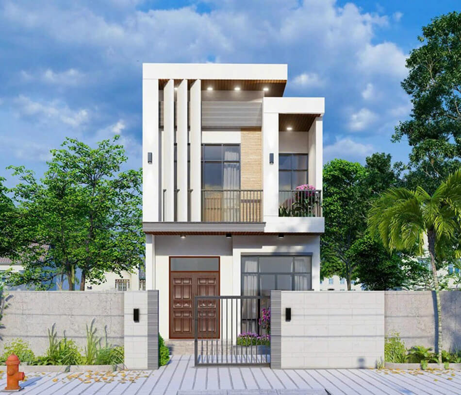 mẫu nhà ống 2 tầng nông thôn đơn giản, tiện nghi (nguồn: internet)