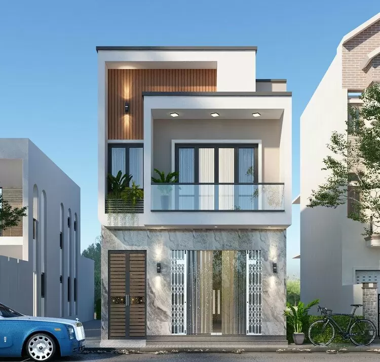 Mẫu thiết kế nhà ống 2 tầng nông thôn tiết kiệm chi phí, công năng hợp lý (nguồn: internet)