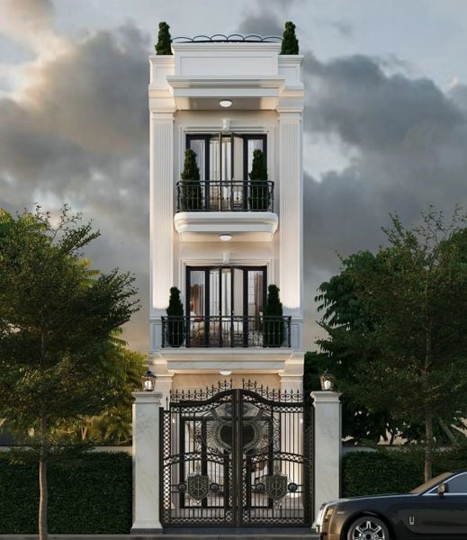 Thiết kế nhà ống 3 tầng tân cổ điển sang trọng, khẳng định đẳng cấp gia chủ (nguồn: tham khảo)