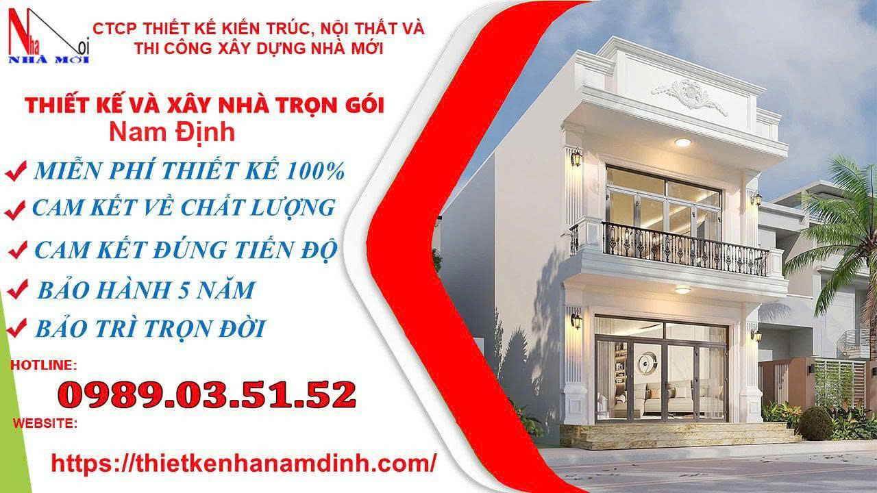 Thiết kế thi công nhà ống 2 tầng tân cổ điển tại Nam Định